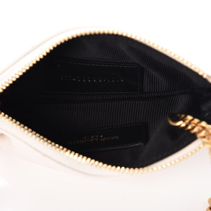 Saint Laurent Calfskin Matelasse Monogram Key Pouch Porcellana 5 of 8