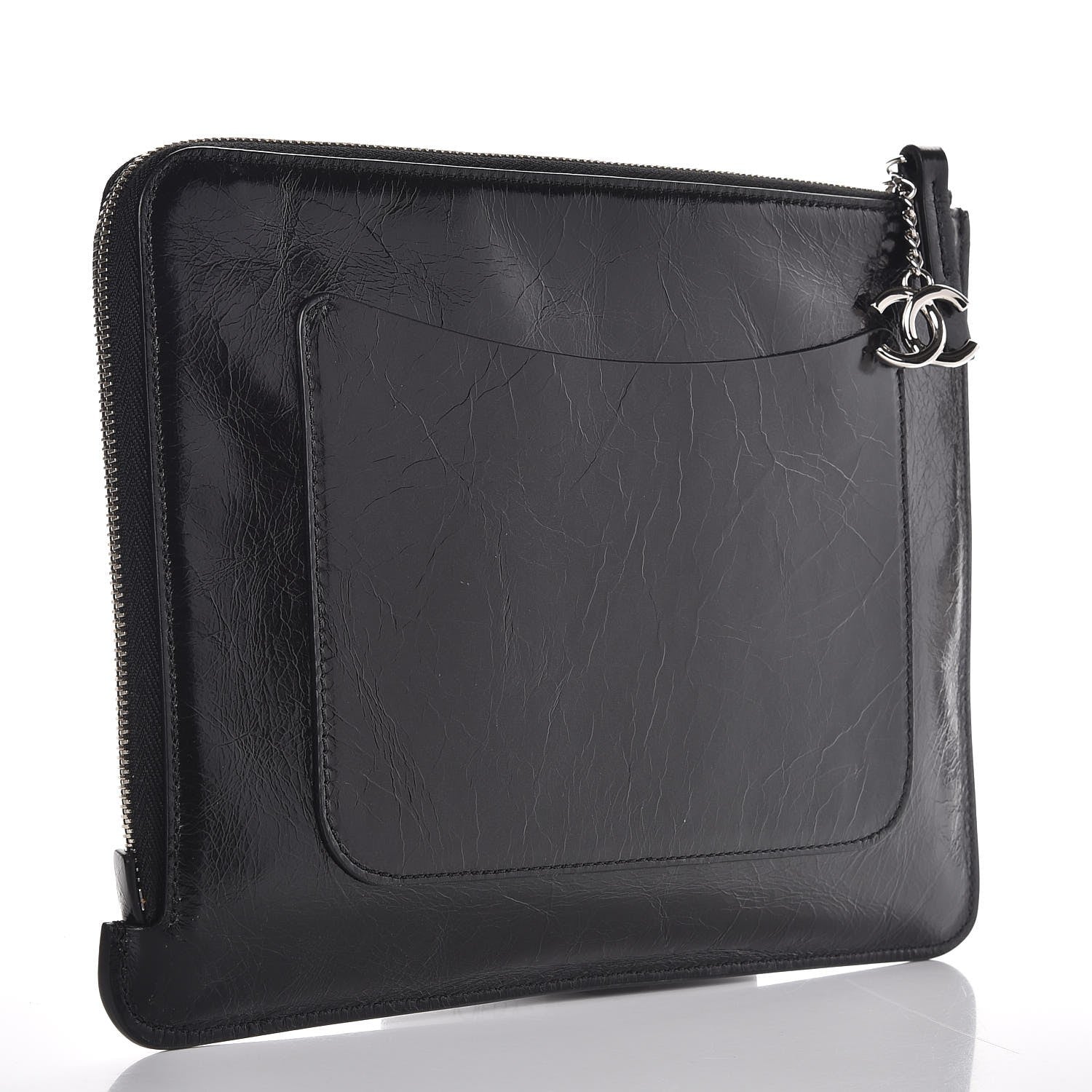 Chanel Calfskin Medium Je Ne Suis Pas En Solde Pouch Clutch Black 3 of 7