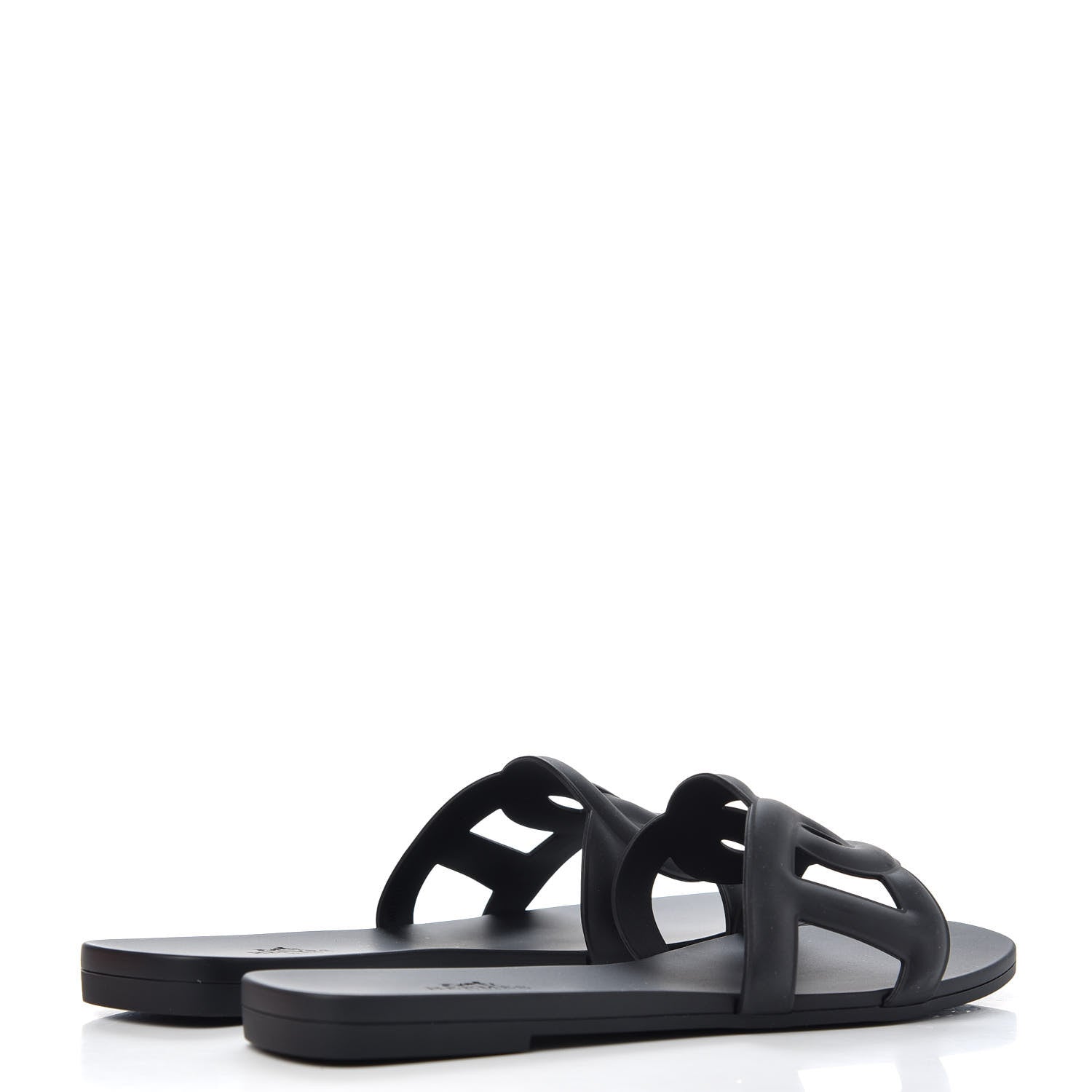 Hermes Rubber Aloha Sandals 38 Black 4 of 11
