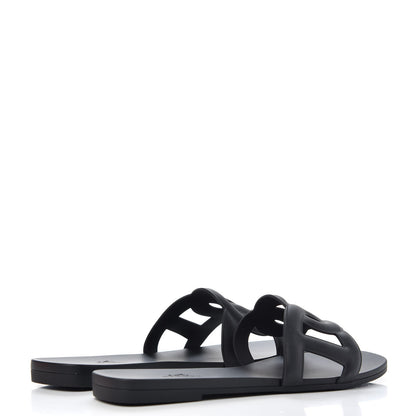 Hermes Rubber Aloha Sandals 38 Black 4 of 11