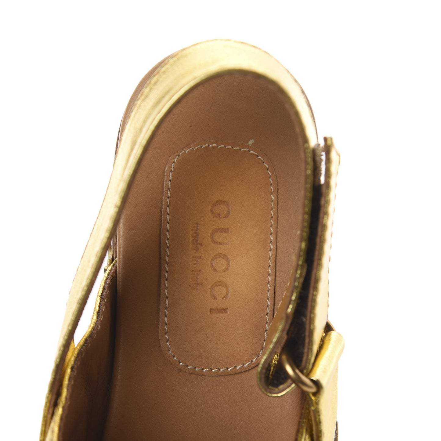Metallic Nappa Horsebit Amstel Slingback Clogs 36 Oro Vecchio