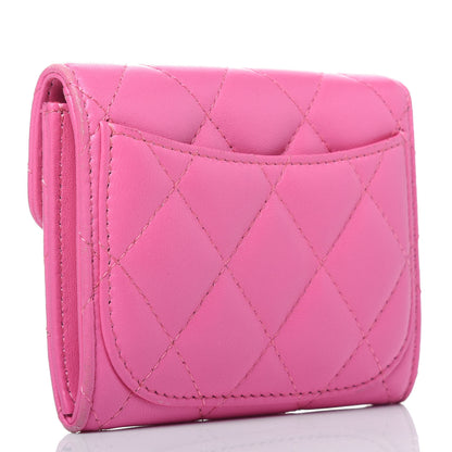 Chanel Lambskin Quilted Flap Card Holder Wallet Pink 3 of 18