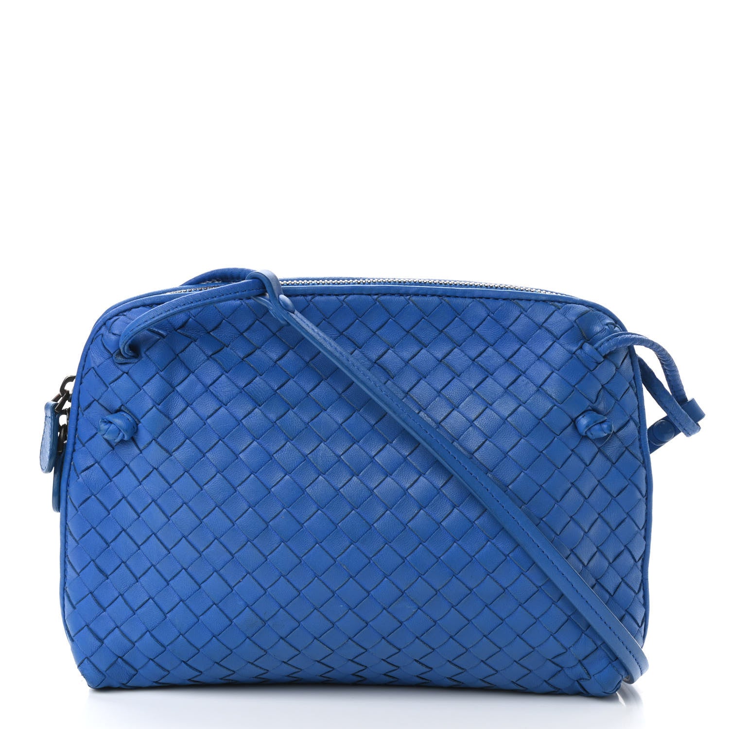Bottega Veneta Nappa Intrecciato Nodini Crossbody Messenger Blue 1 of 10