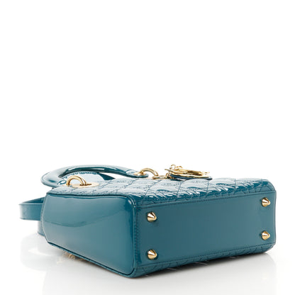 Christian Dior Patent Cannage Small Lady Dior Turquoise 4 of 10