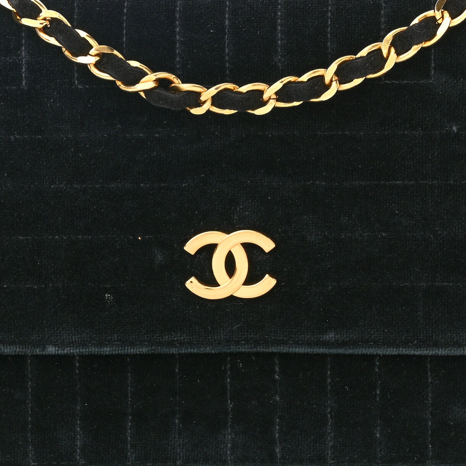 Chanel Velvet Vertical Horizontal Quilt Single Flap Black 8 of 11