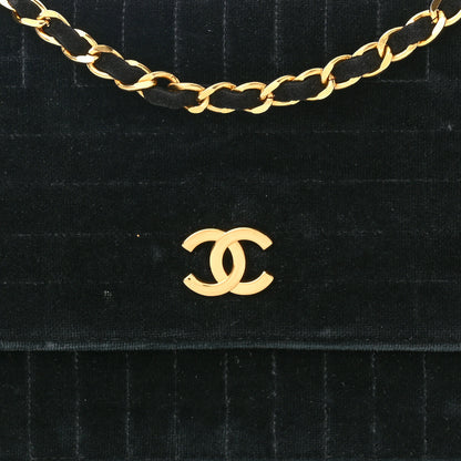 Chanel Velvet Vertical Horizontal Quilt Single Flap Black 8 of 11