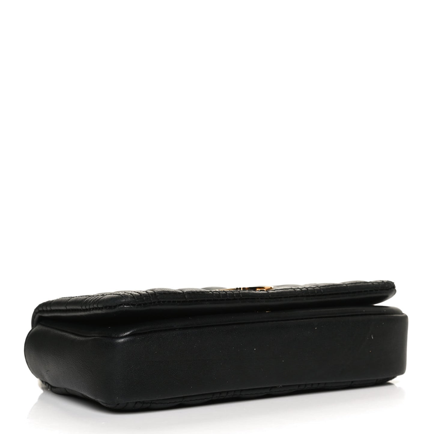 Grainy Calfskin Quilted Mini Lola Bag Black