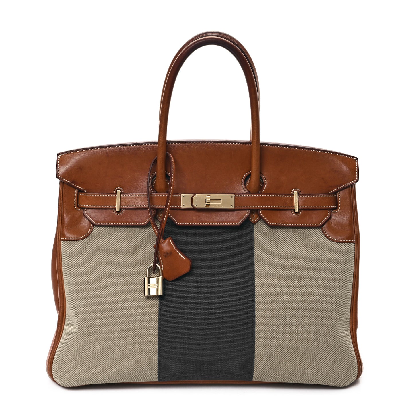 Toile Natural Barenia Flag Birkin 35 Fauve