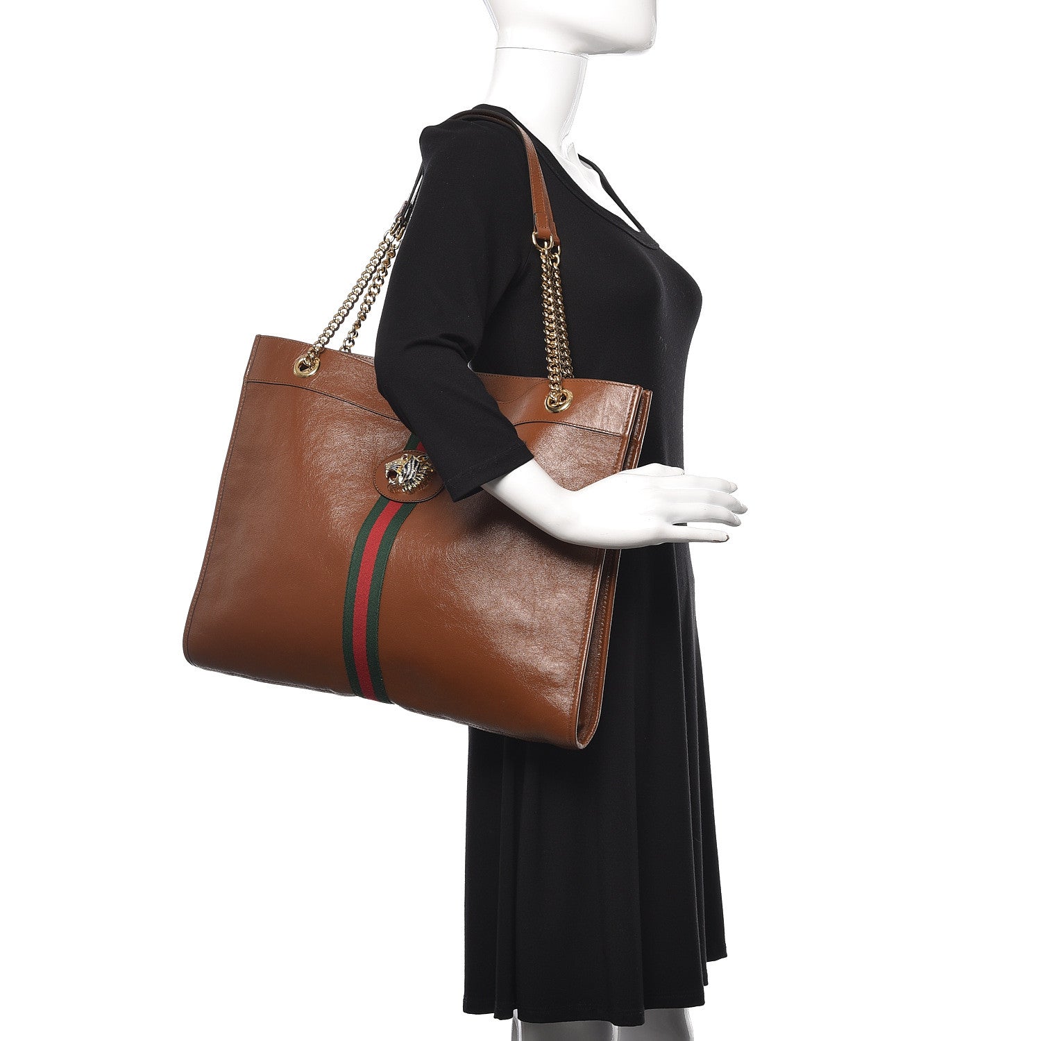 Gucci Calfskin Large Rajah Chain Tote Cuir 2 of 11