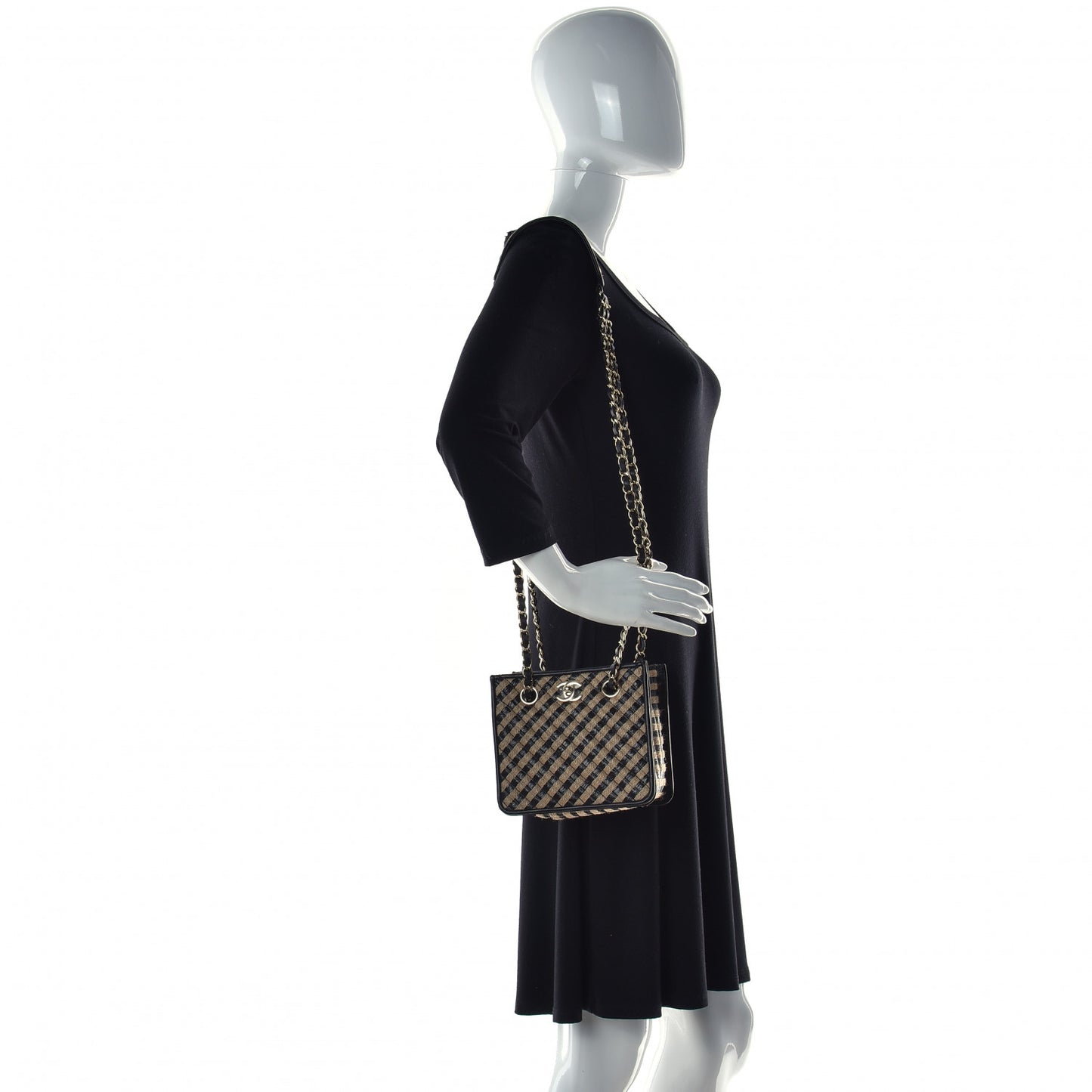 Raffia Jute Striped Urban Jungle Bucket Bag Black Beige