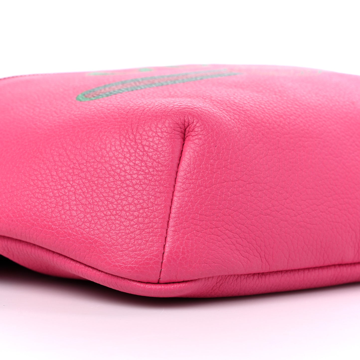 Grained Calfskin Small Logo Belt Bag Box Pink Green