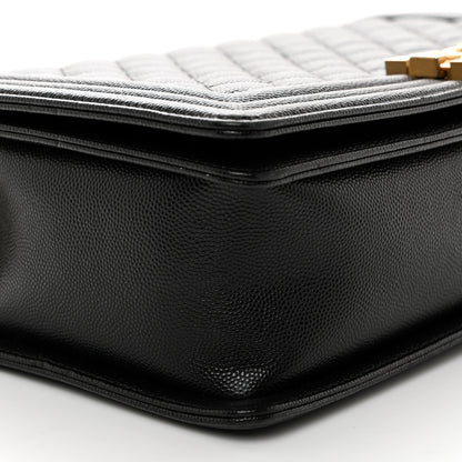 Chanel Caviar Diamond Stitched Top Handle Flap Navy 16 of 19