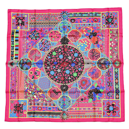 Hermes Silk Collections Imperiales Scarf 90 Fuchsia Vert Black 1 of 4