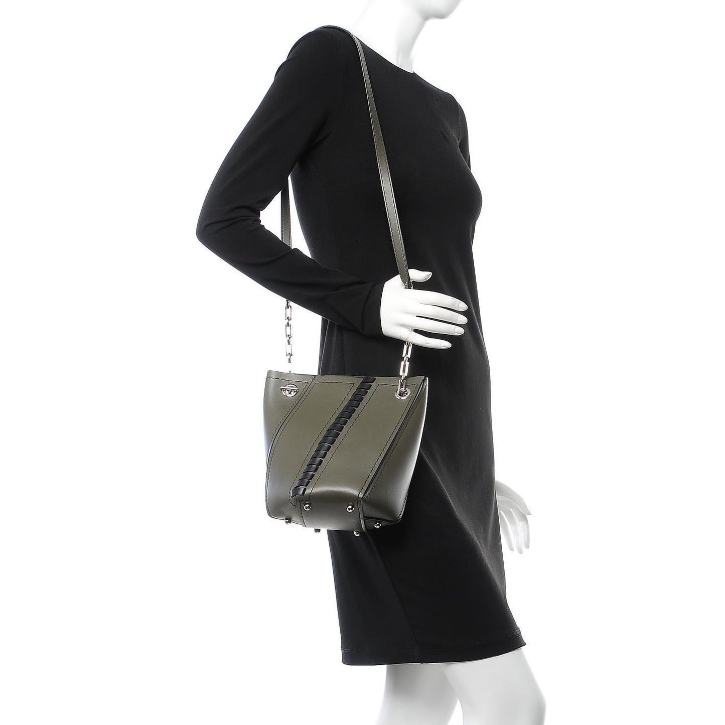 Smooth Calfskin Mini Hex Bucket Bag Cypress
