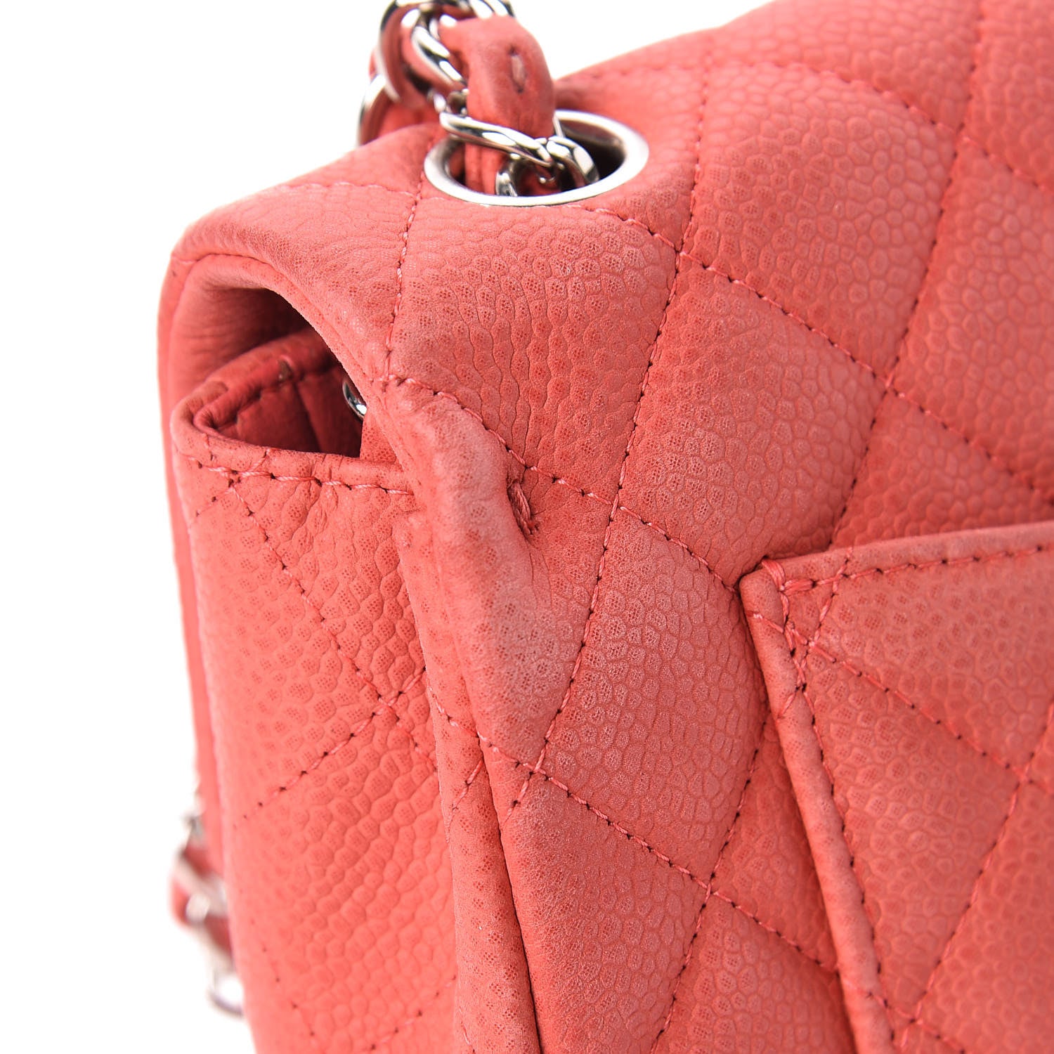 Chanel Iridescent Caviar Quilted Mini Rectangular Flap Dark Pink 15 of 16