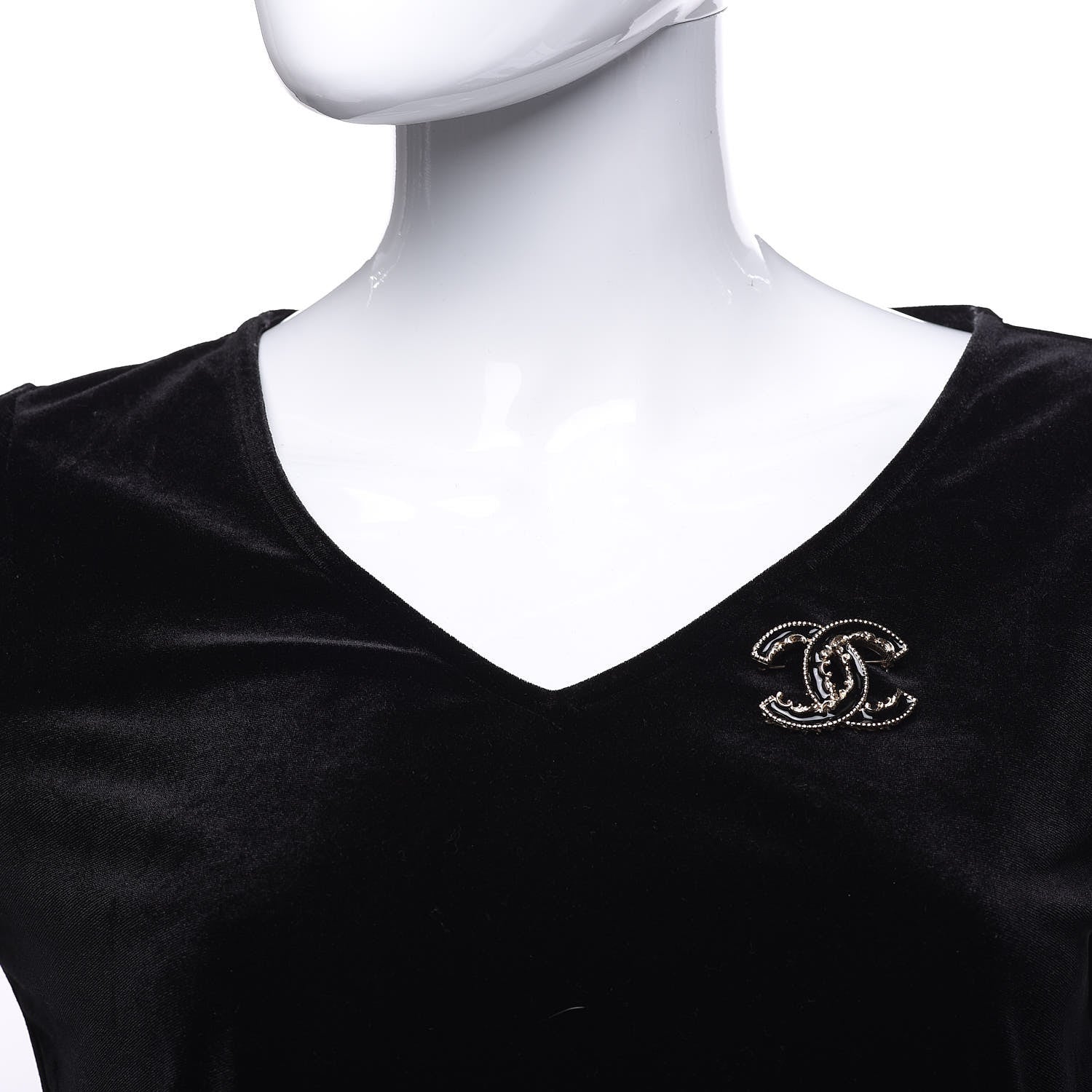 Chanel Enamel CC Baroque Brooch Black Gold 2 of 5