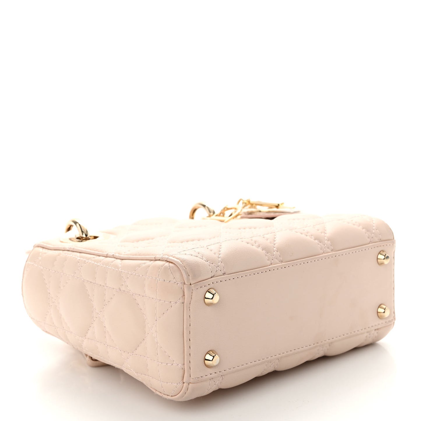 Lambskin Cannage Mini Lady Dior Rose Poudre