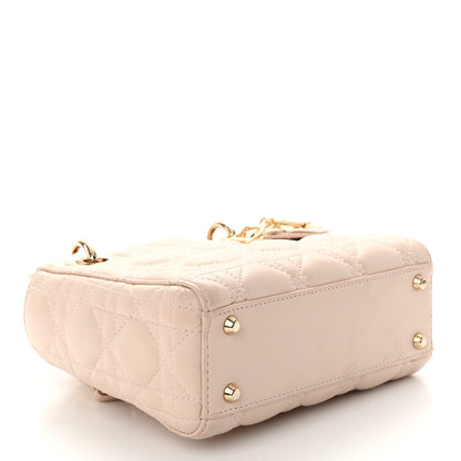 Christian Dior Lambskin Cannage Mini Lady Dior Rose Poudre 4 of 9