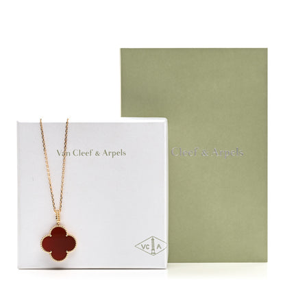 Van Cleef & Arpels 18K Yellow Gold Carnelian Magic Alhambra Long Necklace 6 of 6