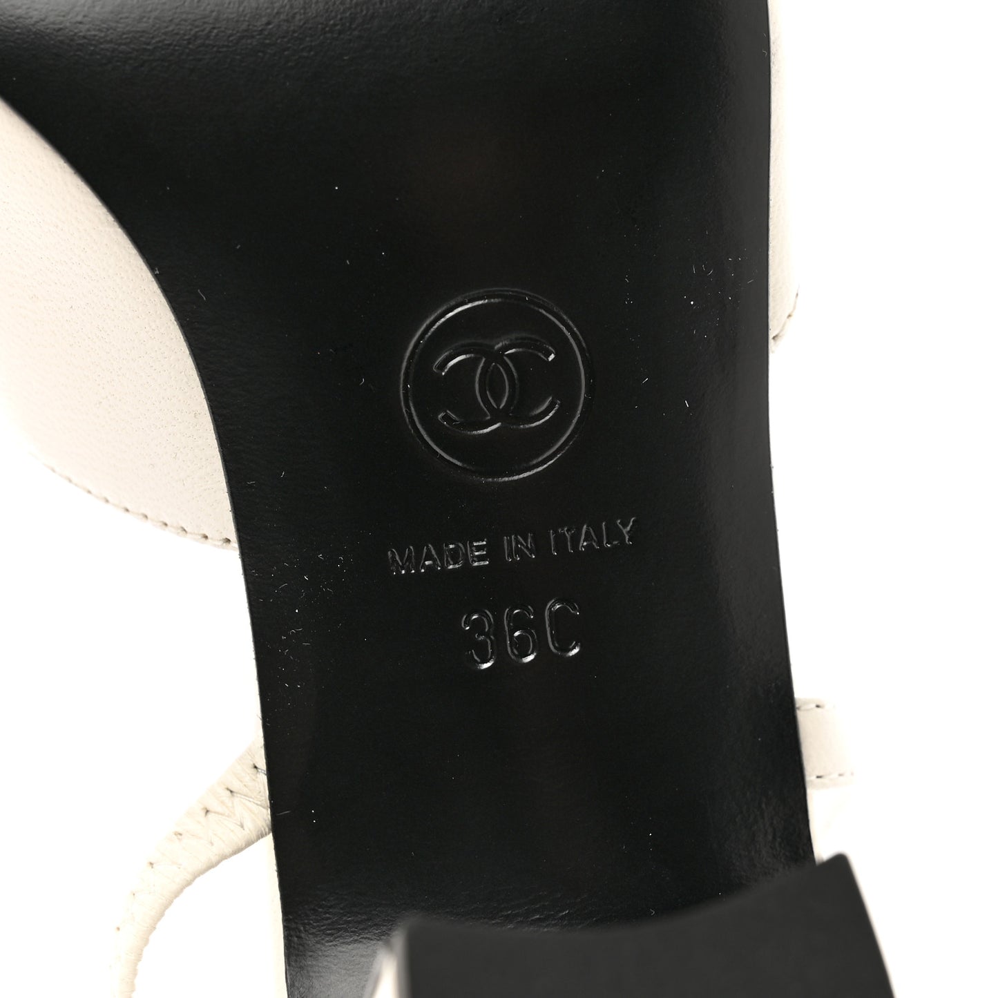 Lambskin Cap Toe CC Slingback Pumps 36 White Black