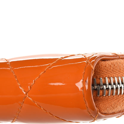 Chanel Patent Calfskin Quilted Zip Coin Purse Orange 10 of 12