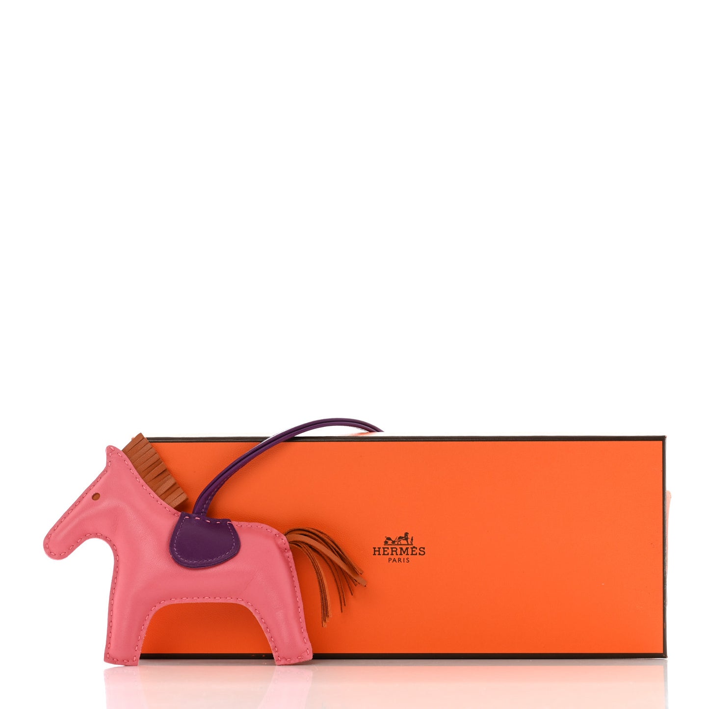 Milo Lambskin Grigri Rodeo Horse Bag Charm MM Rose Azalee Gold Anemone