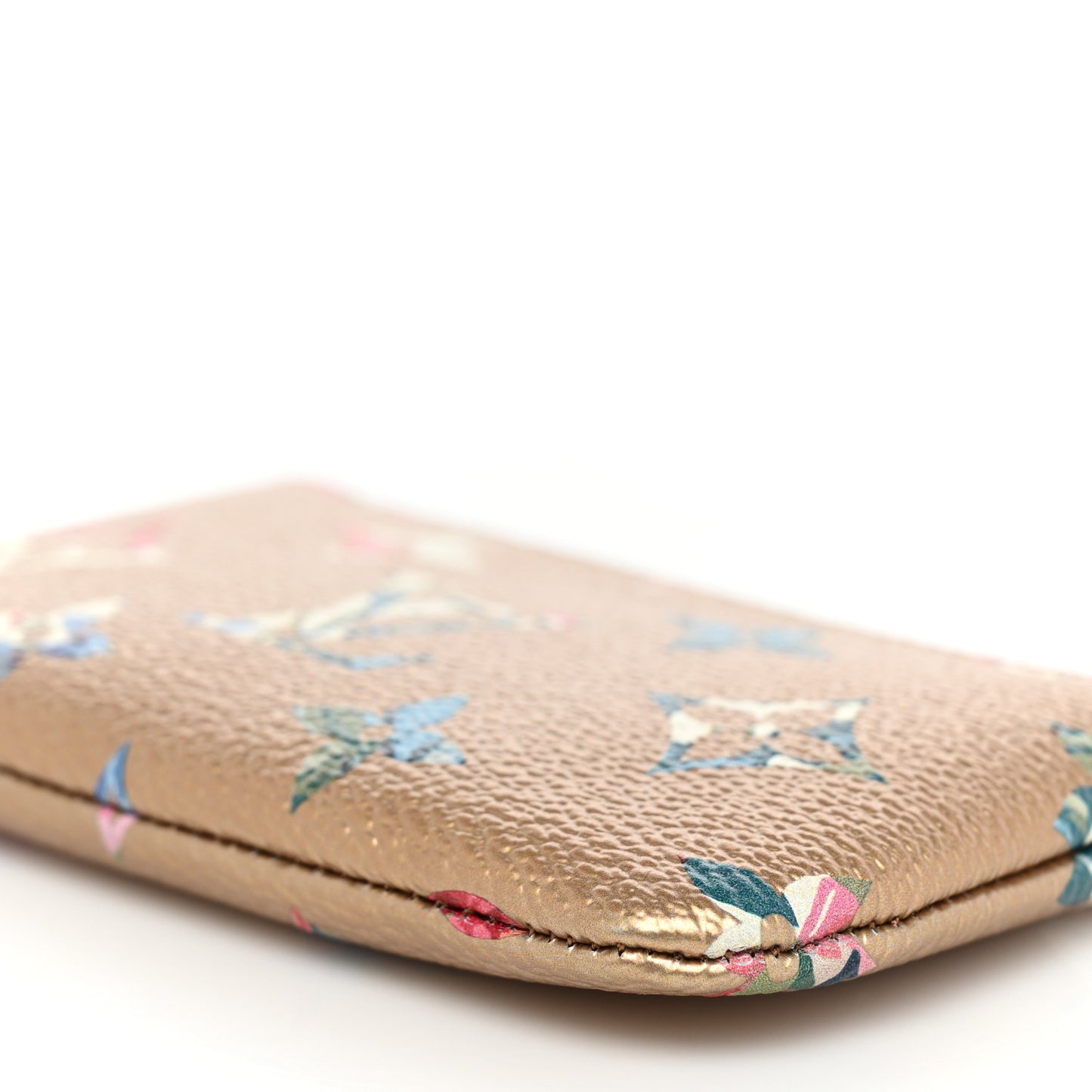 Metallic Monogram LV Garden Key Pouch Gold