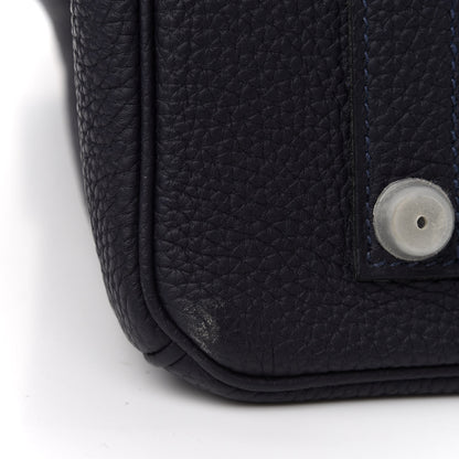Hermes Togo Swift Officier Birkin 35 Bleu Nuit Vert Cypress 9 of 12