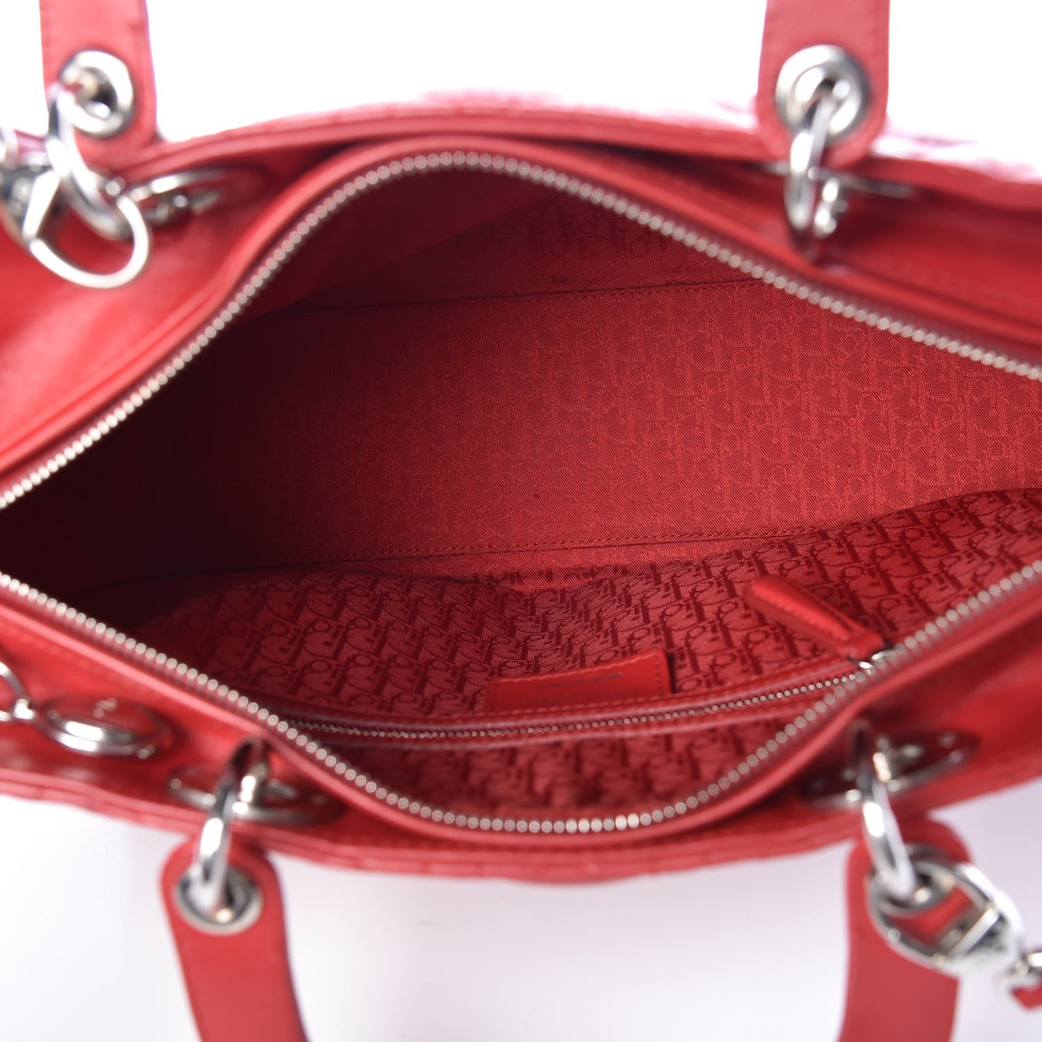 Christian Dior Lambskin Cannage Large Lady Dior Red 8 of 12