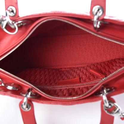 Christian Dior Lambskin Cannage Large Lady Dior Red 8 of 12