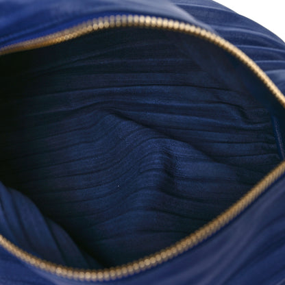 Loewe Lambskin Pleated Bracelet Pouch Chain Shoulder Bag Blue 5 of 9