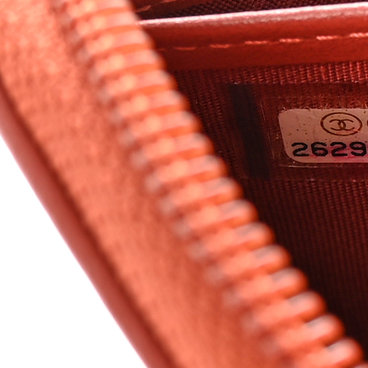 Chanel Lambskin Quilted Boy Zip Around Wallet Orange 8 of 9