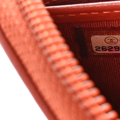 Chanel Lambskin Quilted Boy Zip Around Wallet Orange 8 of 9