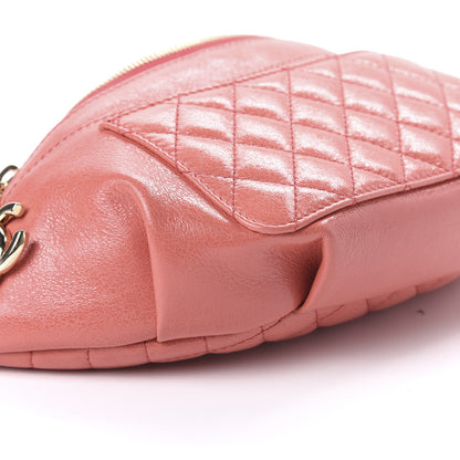 Chanel Crumpled Glazed Lambskin Quilted Waist Bag Fanny Pack Pink 6 of 11