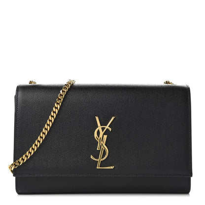Saint Laurent Grain De Poudre Medium Classic Monogram Kate Satchel Black 1 of 9