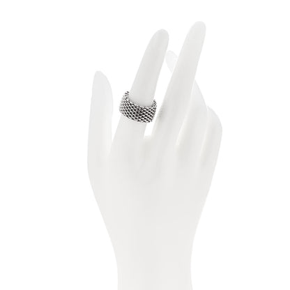 Tiffany Sterling Silver Somerset Mesh Ring 53 6.25 2 of 4
