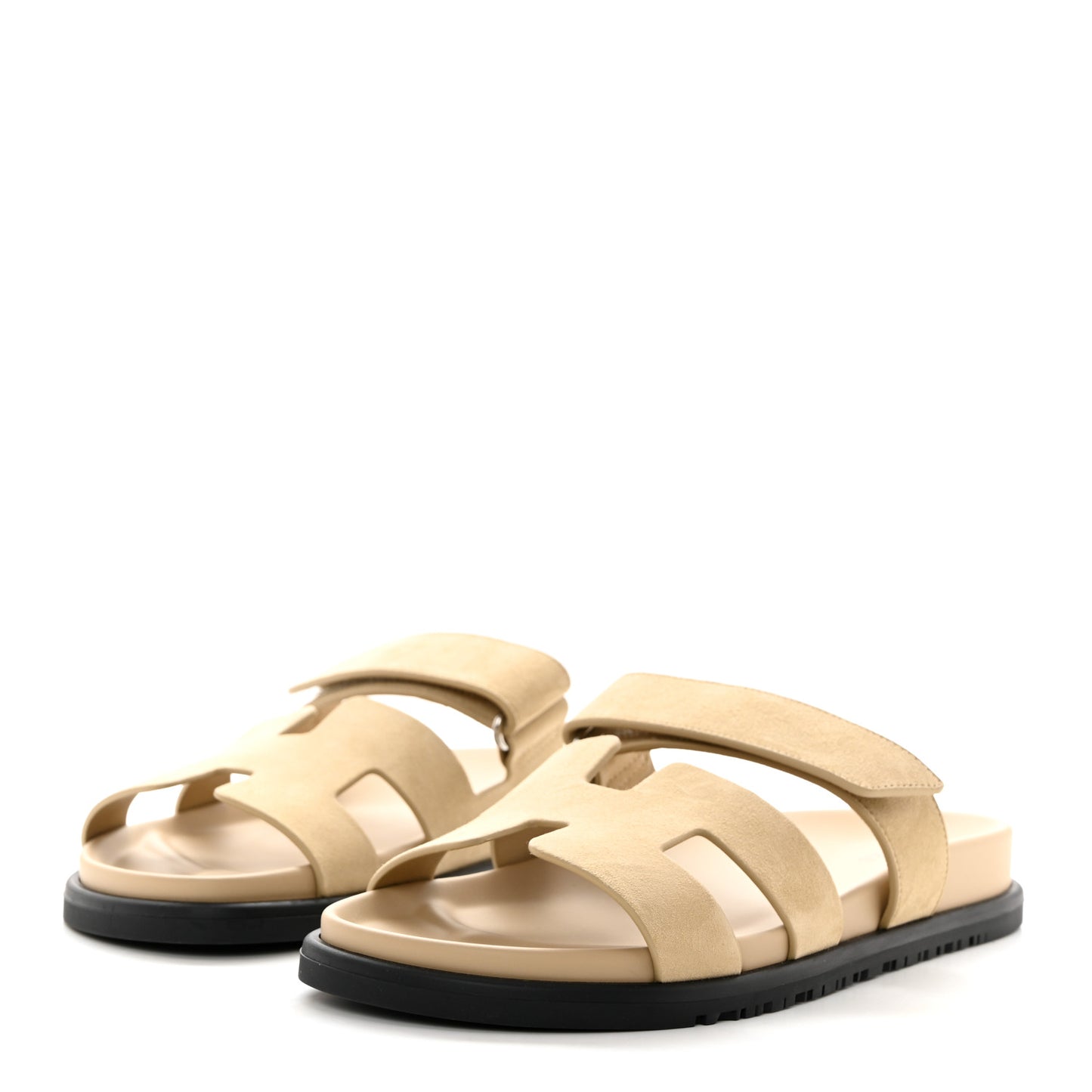 Suede Goatskin Womens Chypre Sandals 39 Beige Lin