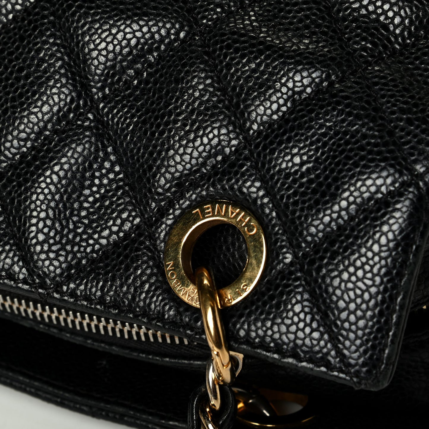 Caviar Quilted Petit Timeless Tote PTT Black