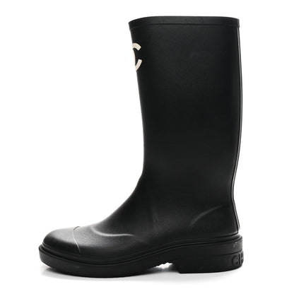 Chanel Caoutchouk CC High Boots 39 Black 1 of 9