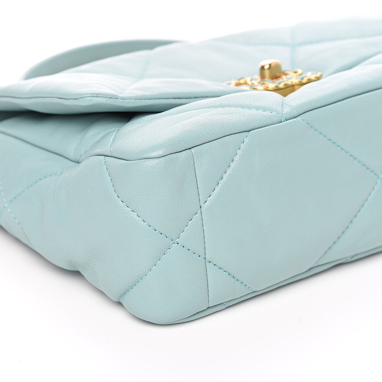 Chanel Lambskin Quilted Medium Chanel 19 Flap Light Blue 8 of 10
