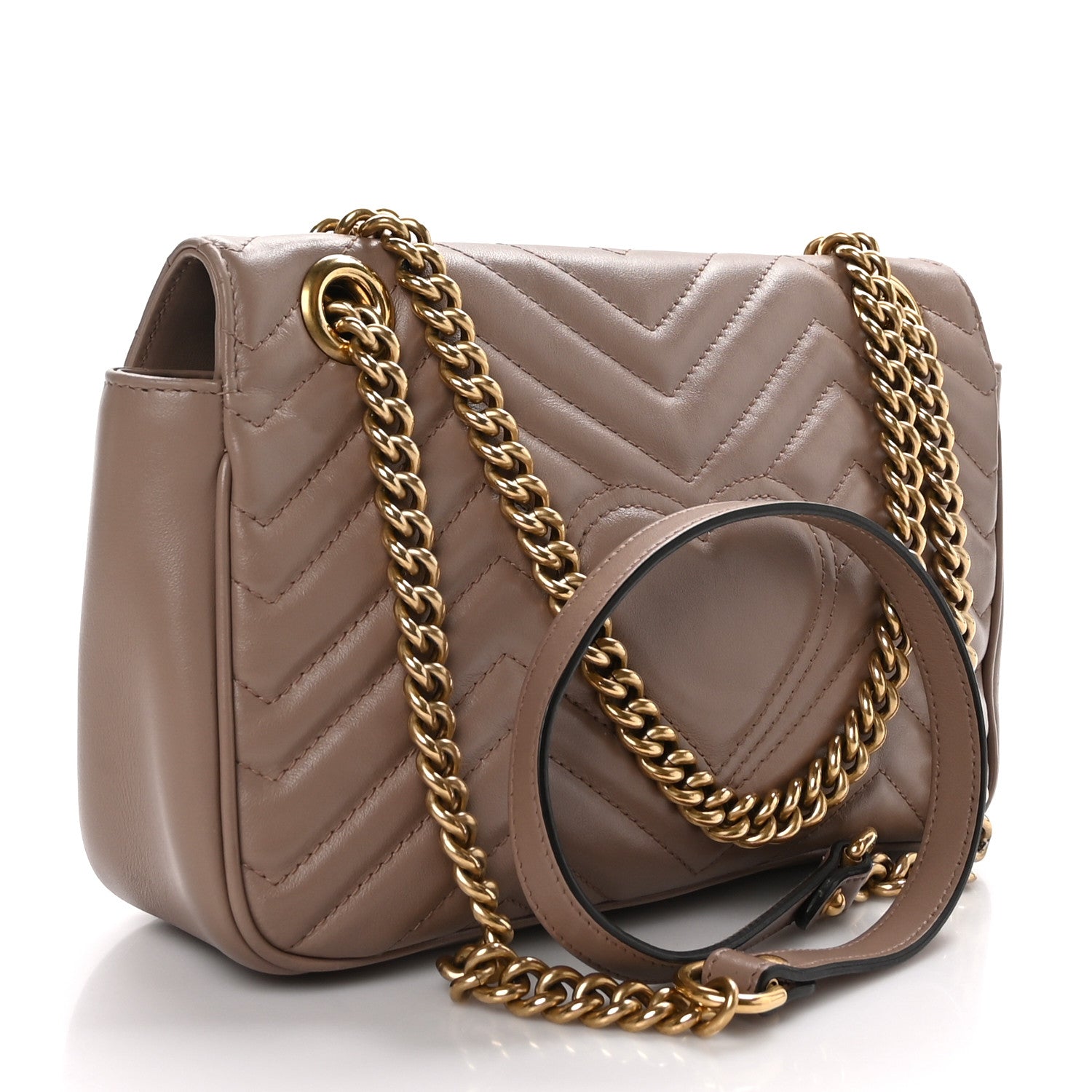Gucci Calfskin Matelasse Small GG Marmont Shoulder Bag Porcelain Rose 3 of 11