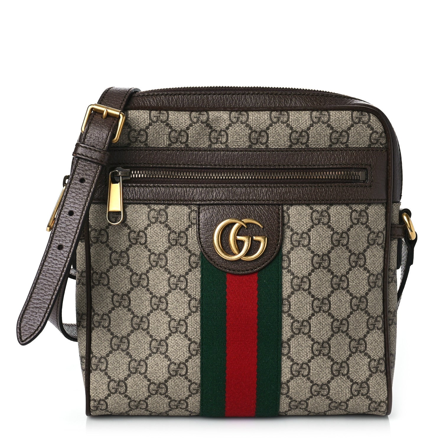 Gucci GG Supreme Monogram Web Small Ophidia Messenger Bag Brown 1 of 11