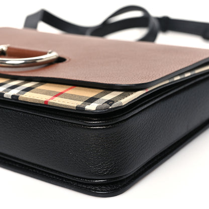 Burberry Goatskin Vintage Check Medium D-Ring Bag Tan Black 9 of 9