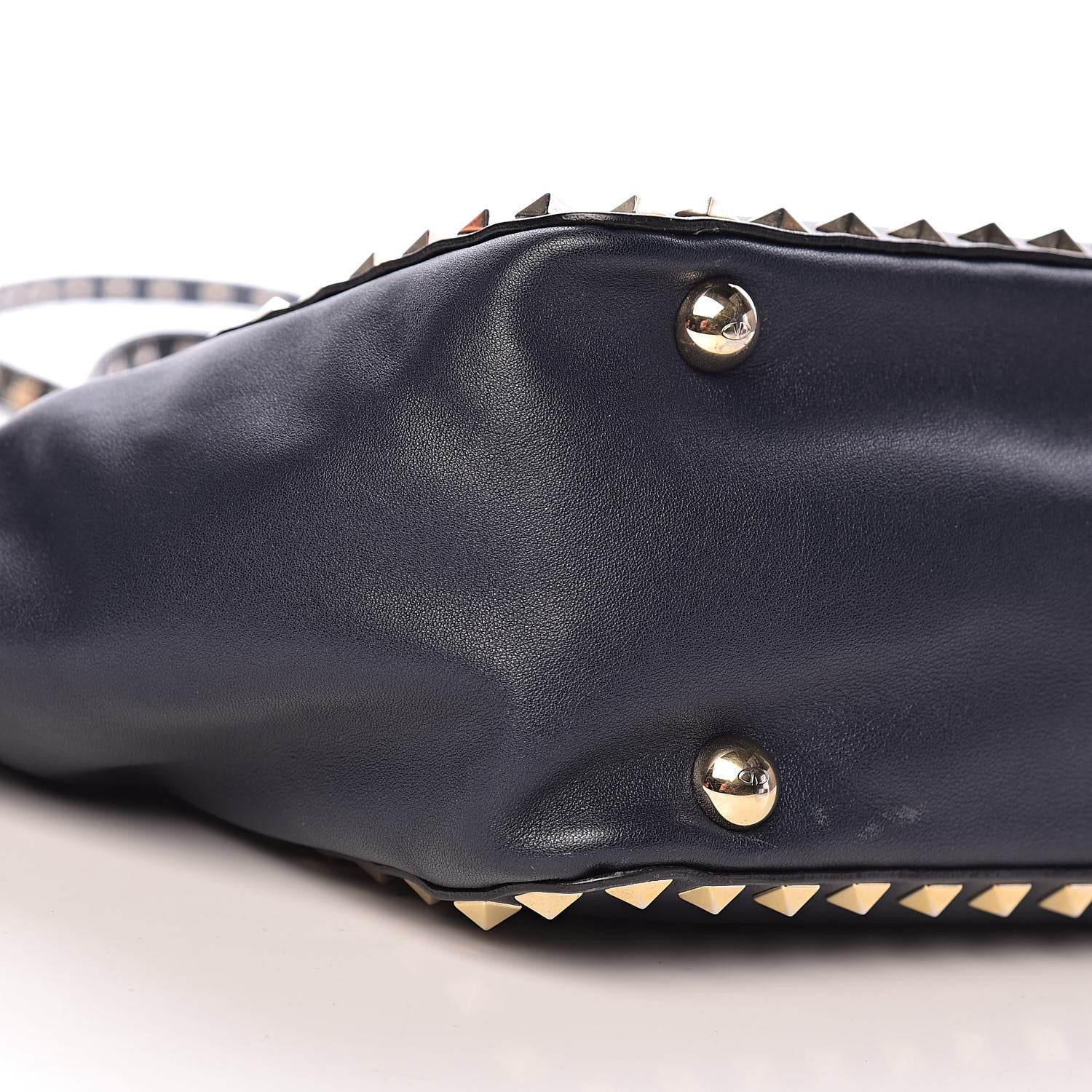 Valentino Garavani Vitello Small Rockstud Tote Marine 11 of 15