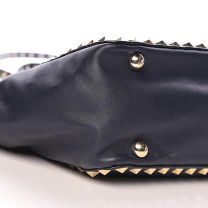 Valentino Garavani Vitello Small Rockstud Tote Marine 11 of 15