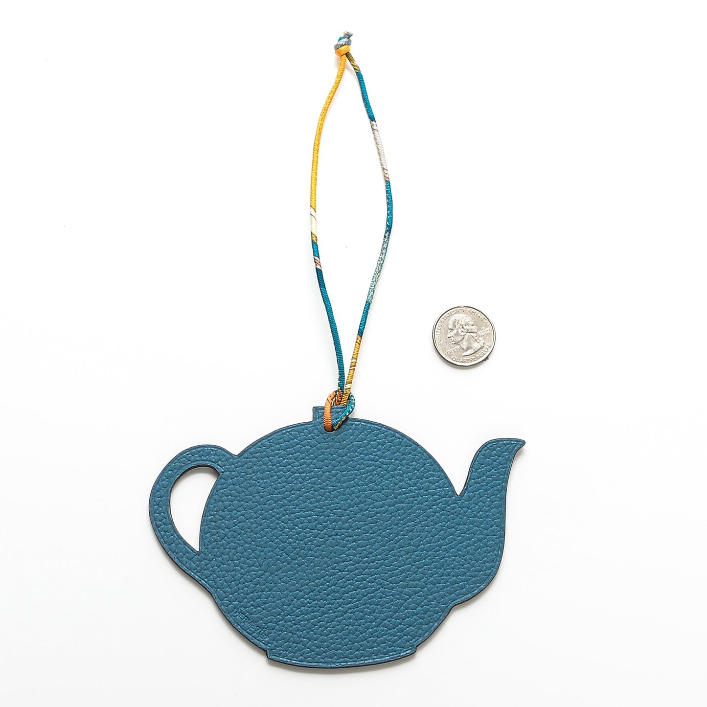 Togo Epsom Petit H Teapot Bag Charm GM Cobalt Anemone