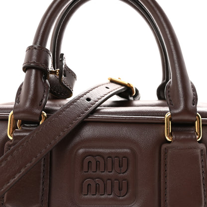 Miu Miu Calfskin Mini Arcadie Top Handle Bag Briarwood 7 of 9