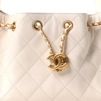 Chanel Caviar Quilted Mini Chanel 25 Handbag White 8 of 10