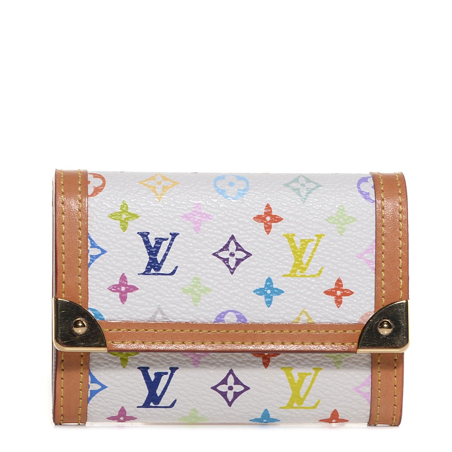 Monogram Multicolor Porte-Monnaie Plat Coin Purse White