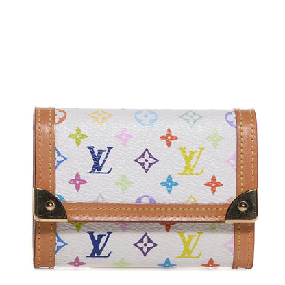 Louis Vuitton Monogram Multicolor Porte-Monnaie Plat Coin Purse White 1 of 7